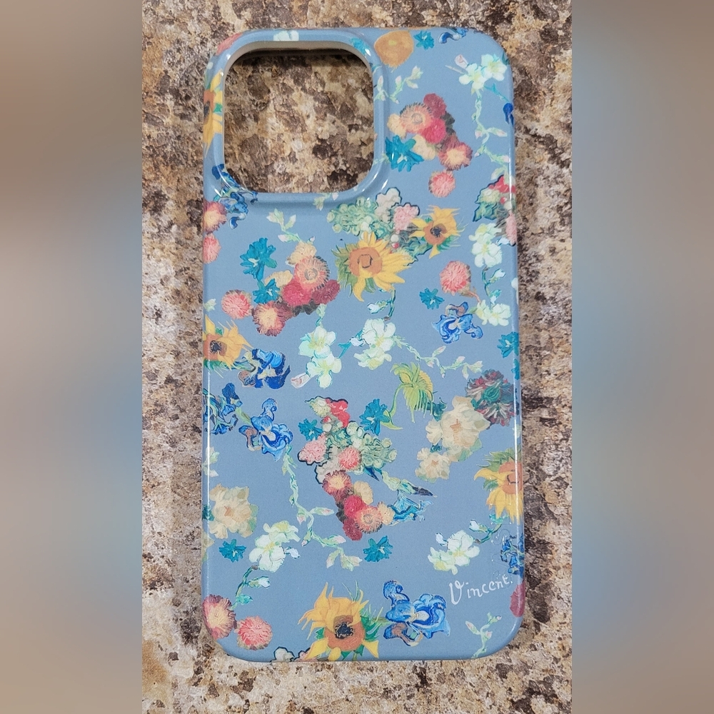 Blue Floral Phone Case for iPhone 14 Pro Max